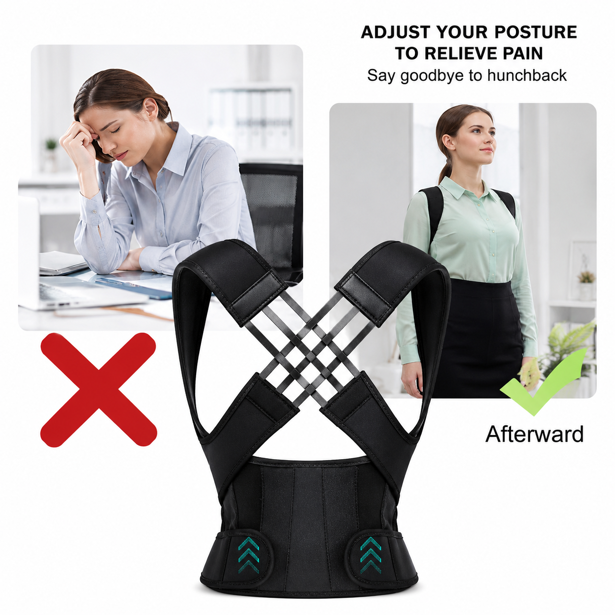 Back Brace Posture Corrector for Men and Women,Adjustable Back Posture Belt Invisible