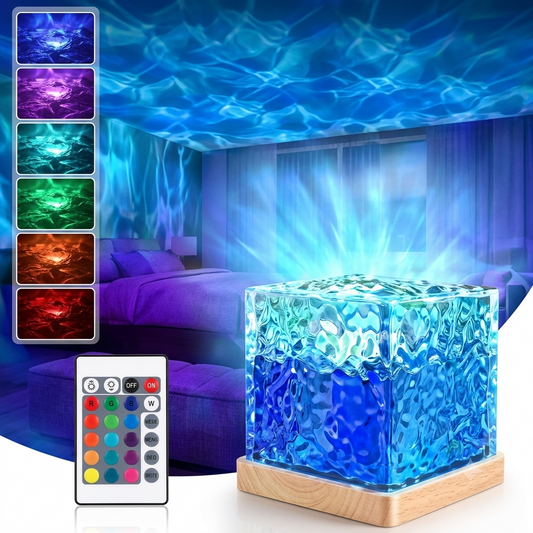 Dynamic Water Ripple Projection Light, USB Portable Night Lamp for Home Decor