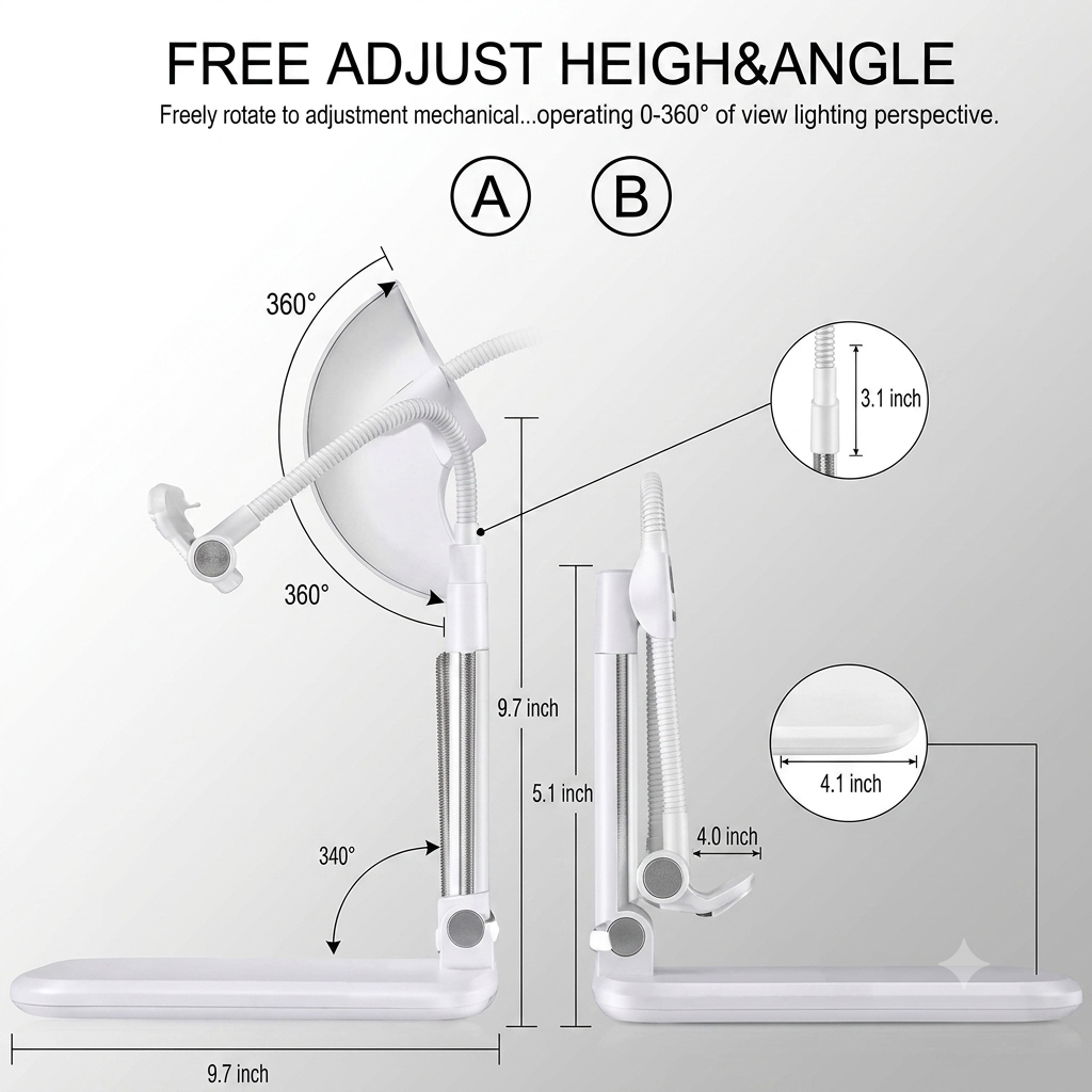 Mobile Phone Stand, Angle Height Adjustable Mobile Phone Holder, Table Stand