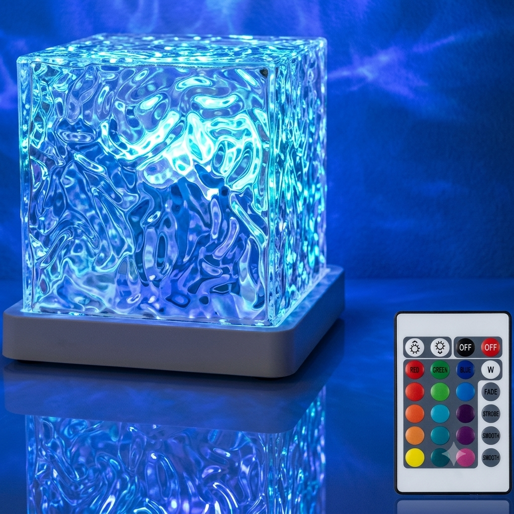 Dynamic Water Ripple Projection Light, USB Portable Night Lamp for Home Decor